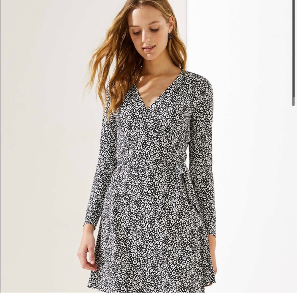 LOFT Leopard Print Wrap Dress